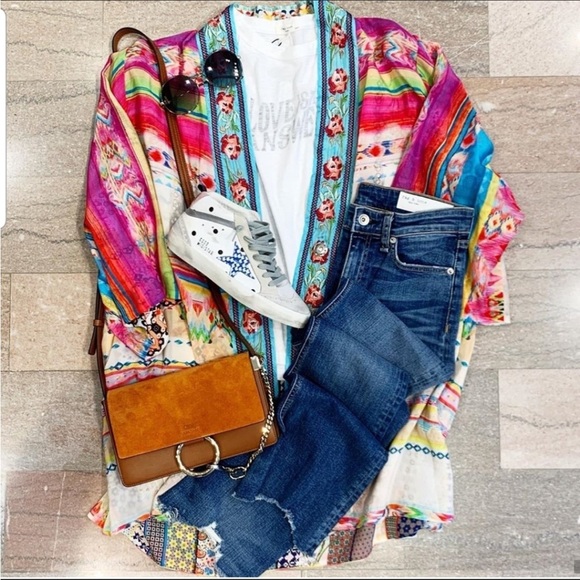 JOHNNY WAS silk reversible kimono - Picture 3 of 5